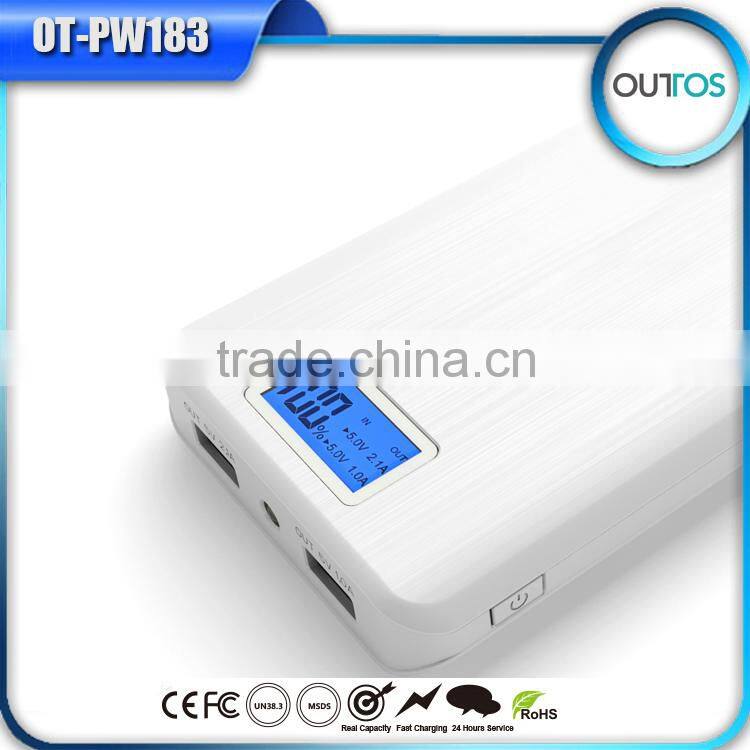 2015 New Arrival Dual USB 16000mAh Fast Charging Power Bank Battery Charger