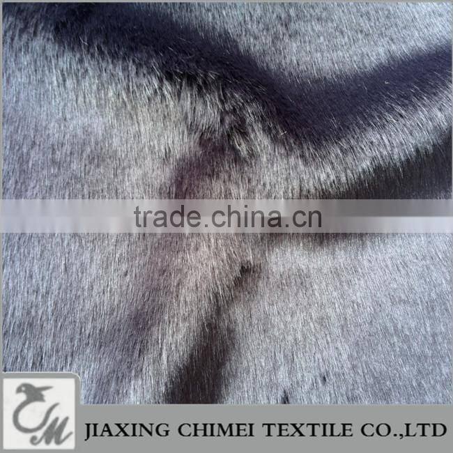 long pile length 18mm black faux fur for coat 80%acrylic+20%polyester