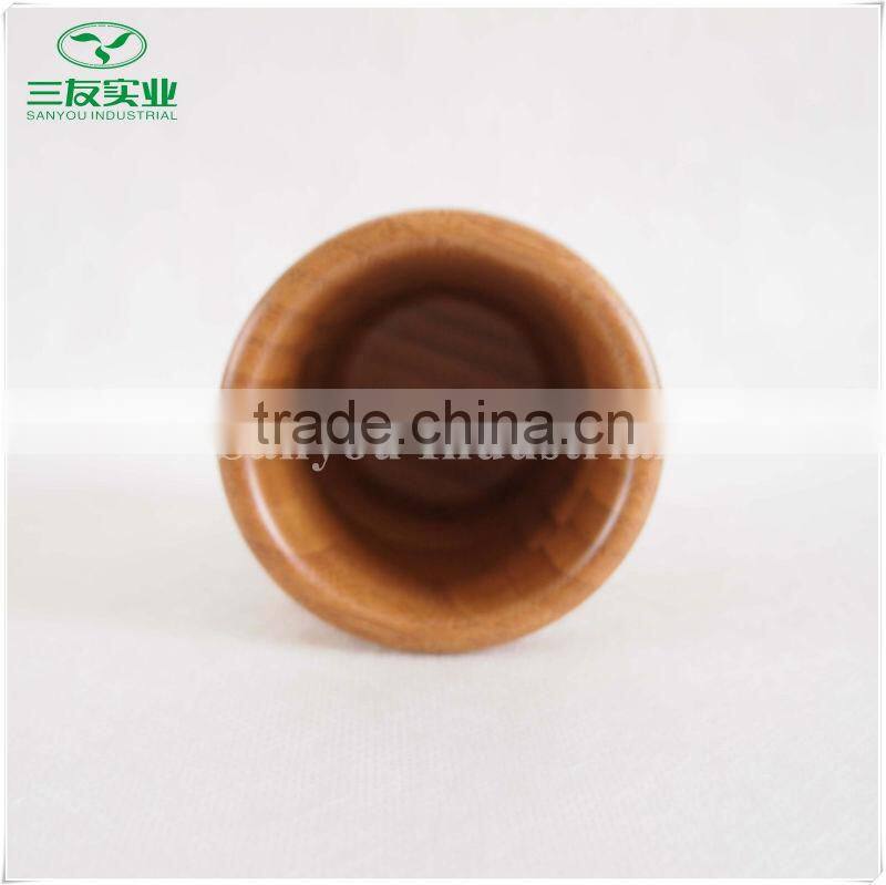 Vertical Grain Natural Round Bamboo Coffee Cup