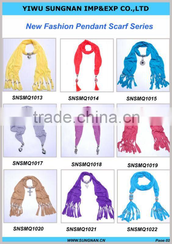 Metal Heart Pendant Necklace Scarf Fashion long Tassel