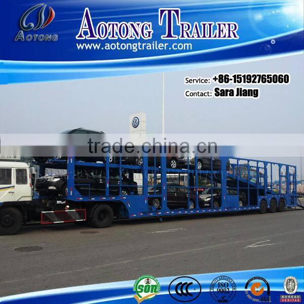 Second hand 2 axles 8 units vehicle transporting used car carrier chaasis/trailer for sale