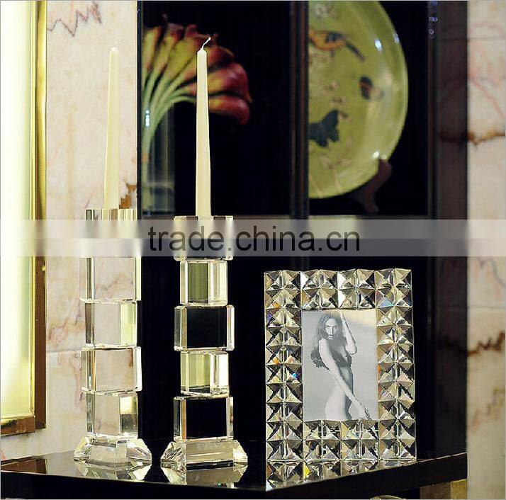 Nice K9 Crystal Candle Holder for Wedding Decoration