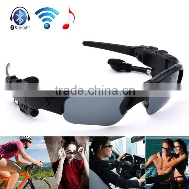 Stock and Fast Delivery Promotional Stylish Sunglasses Headset Bluetooth Headset with Bluetooth 4.0 and Li-Battery