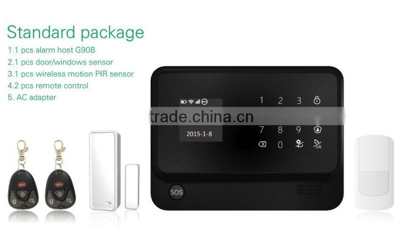 Wireless security wifi gsm gprs alarm system CE/FCC certification supported Swedish/Spanish/Russian language APP control