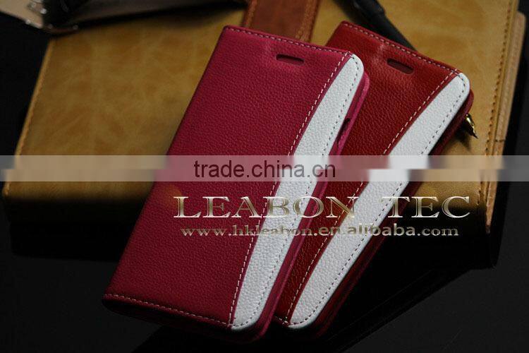 Wholesale new hot selling For iPhone 6 plus real leather case nice price made in China
