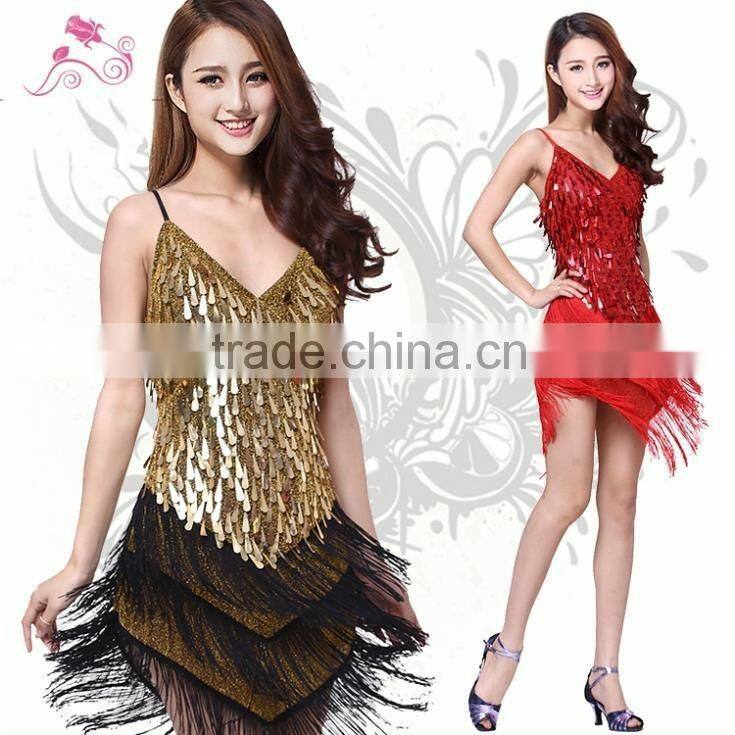 2016 High quality cheap Latin dance clothes tassel Latin dance skirt women performance wear for sale