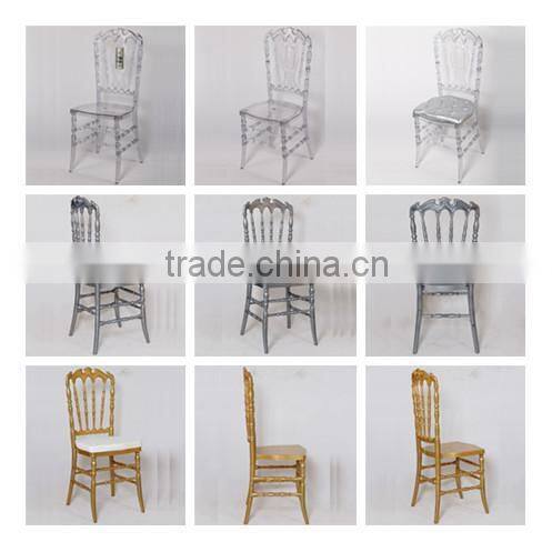 China Wedding Transparent Crystal Resin Royal Chairs