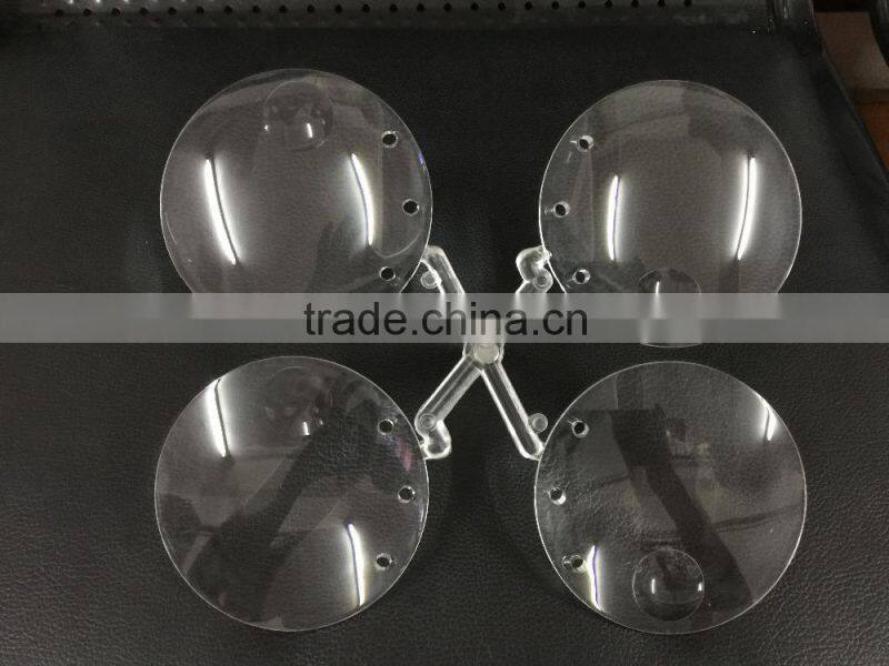 Acrylic magnifying glasses,diameter 90mm double convex optical lens