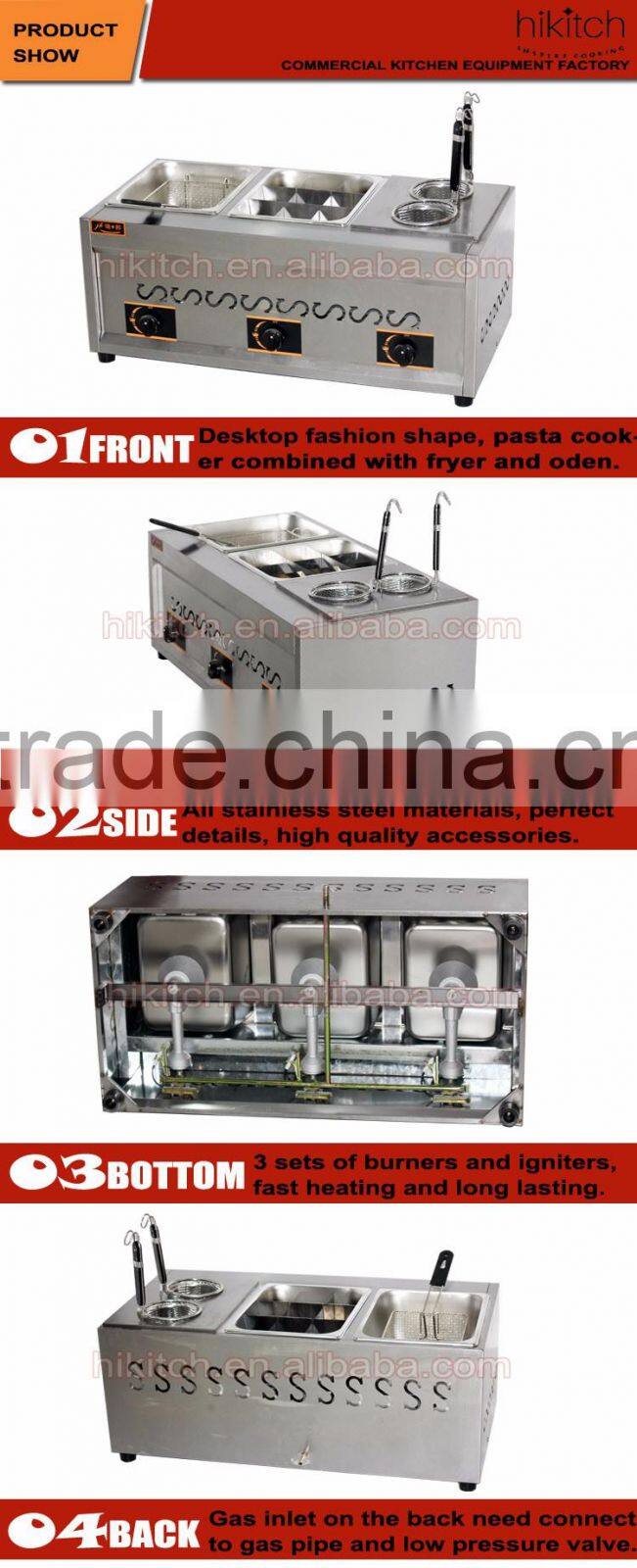 Combination cooking equipment counter top pasta cooker fryer oden boiler for restaurant