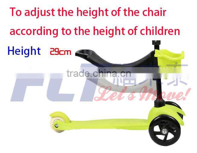 3 in 1 fulaitai child scooter with seat and basket for push