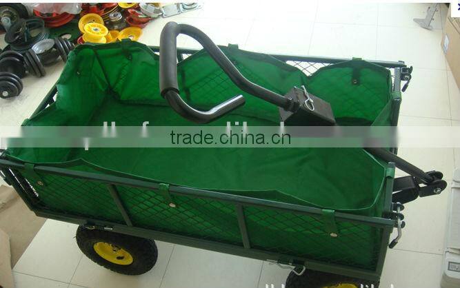 steel Heavy Duty Utility Wagon Lawn Cart Yard Crate Garden Supplies Blue