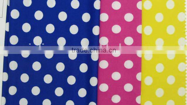 best selling product white dot on dark blue poly milk fiber fabric Spandex Fabric 4way strentch