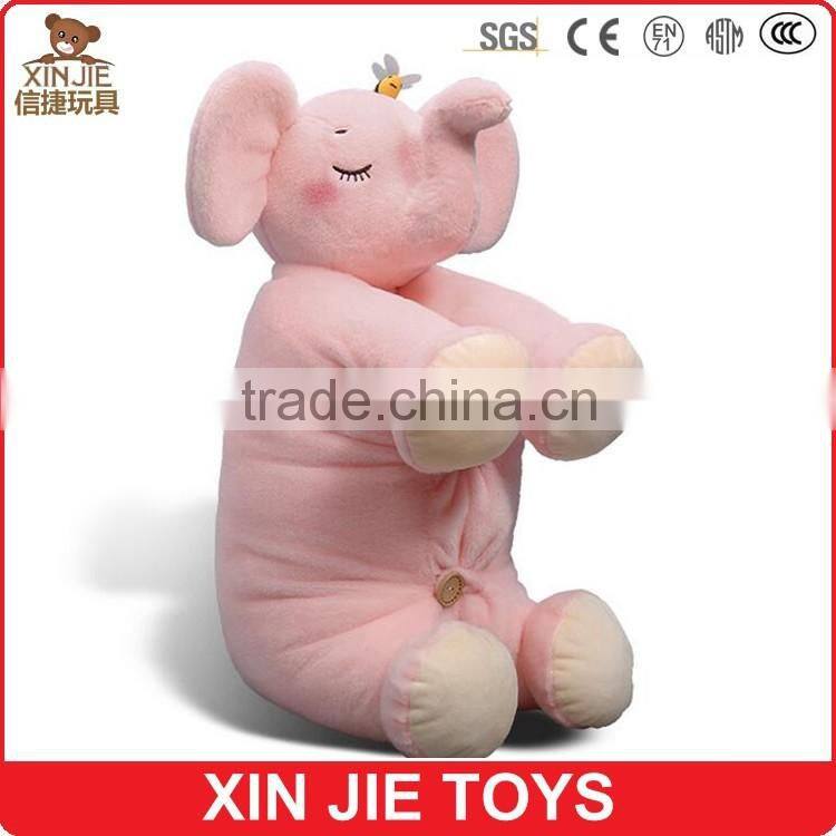 OEM plush elephant shape body pillow adult travel folding pillow