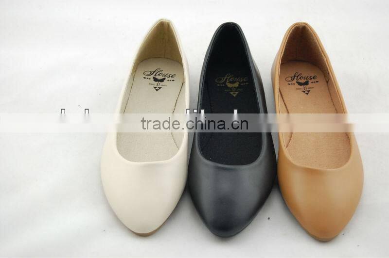 2016 New design genuine leather women casual flat point shoes
