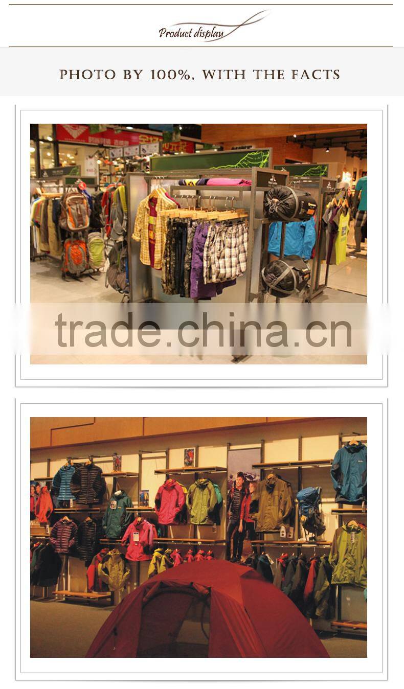 Clothing Store Wood And Iron Net Design Two Sided Slatwall Stand Display Rack. Color:Grey