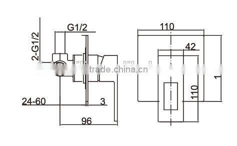 Bathroom watermark wall mounted bath shower mixer tap prices 15C-003