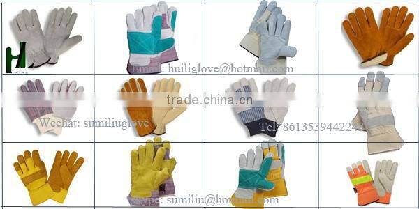 Cow Split Cowhide Leather Safety Gloves With Reflective material