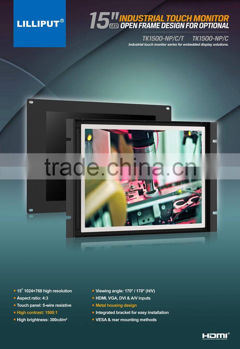 New 15" Industrial Touch Monitor Open frame design
