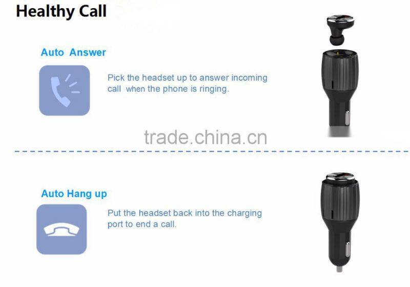 2015 new product Fragance Bluetooth 4.0 Ear Usb car charger 5V 2.4A quick charge