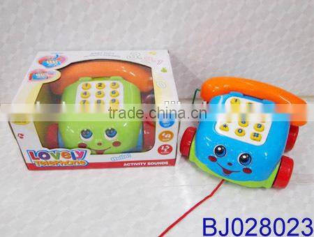 Best toy for 2015 Christmas funny pulling muscial cartoon phone car toy