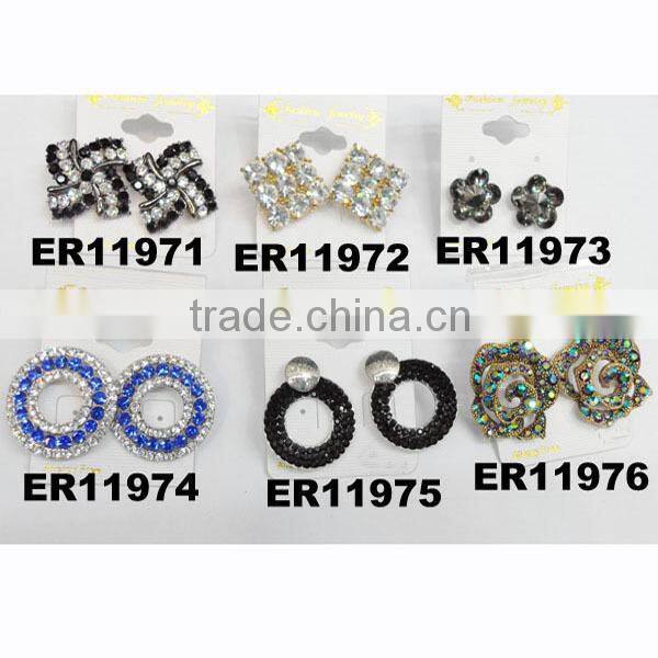 fashion ladies glitter rhinestone cool stud earrings