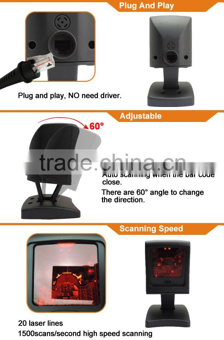 IOBC015 Supermarket Barcode Scanner Laser 1500scans/second High Speed
