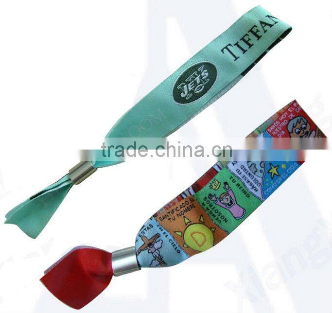 Customized woven wristband, Polyester wristband, Hot wristband with metal tube
