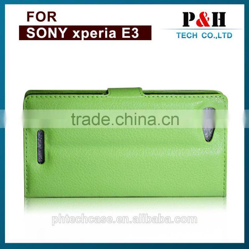 New leather flip cover mobile phone case for sony xperia e3