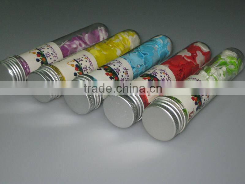 Clear PET plastic test tube with aluminium cap