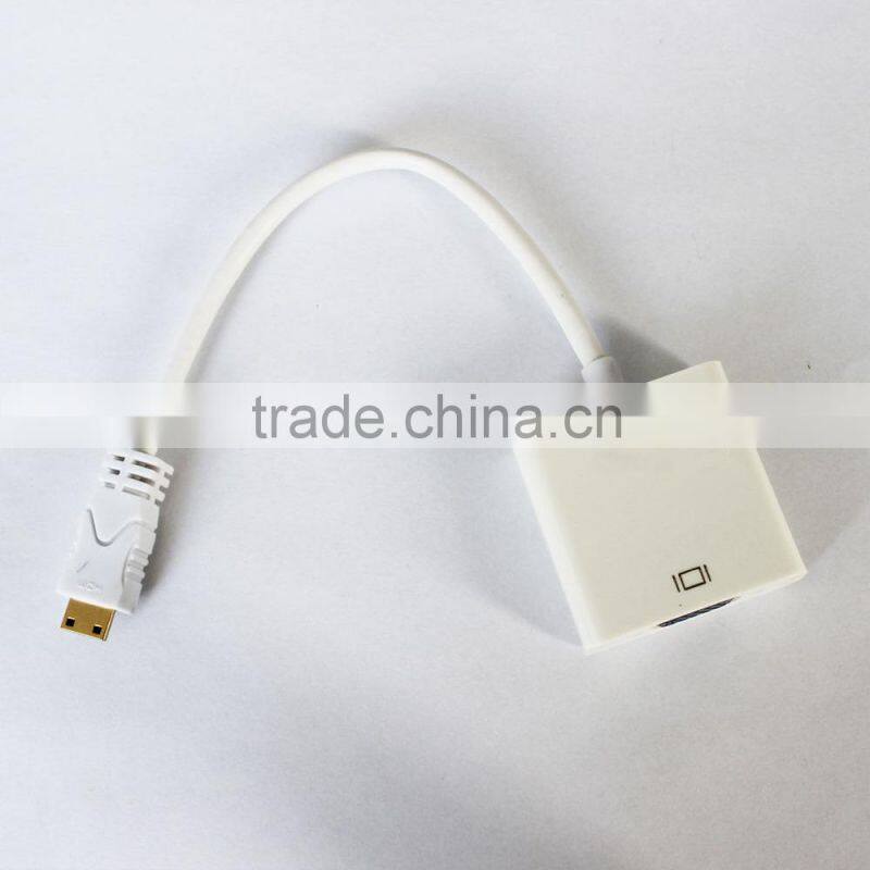 HDMI to VGA with Audio + Mini Micro HDMI to hdmi Convertor adapter 3 in 1 cable