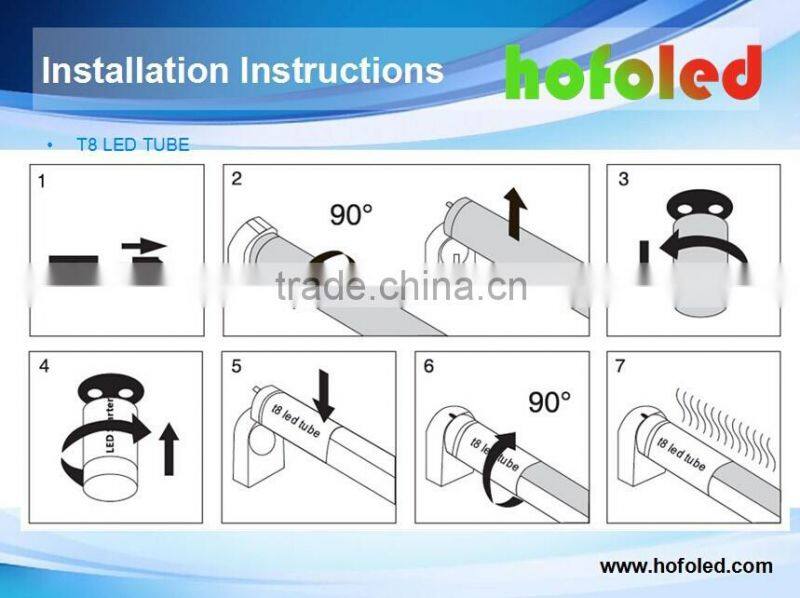 144LEDs fluorescent smd high quality tube8 led