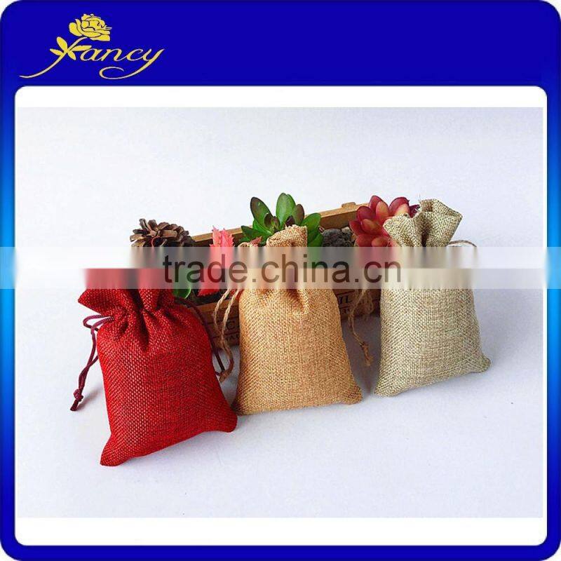 hot sell Small drawstring jute bag gunny bag