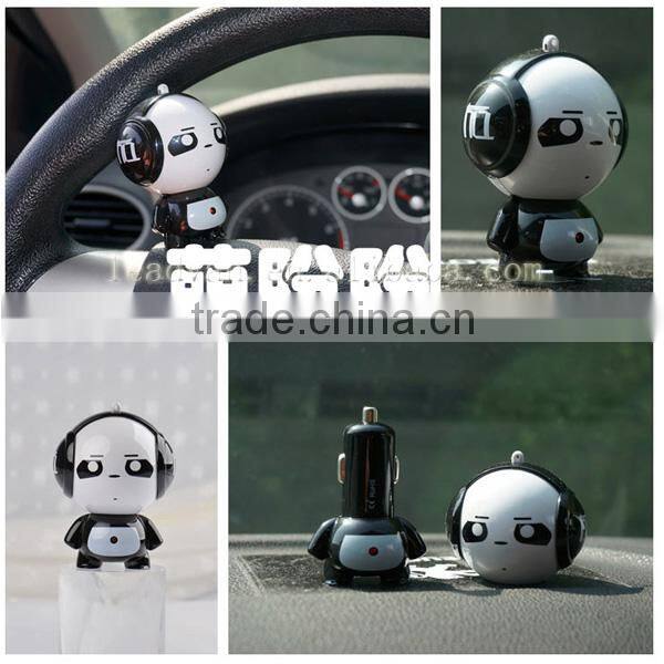 2 in 1 5V 2.1A Hangings Cartoon Monster Design Micro USB Car Charger