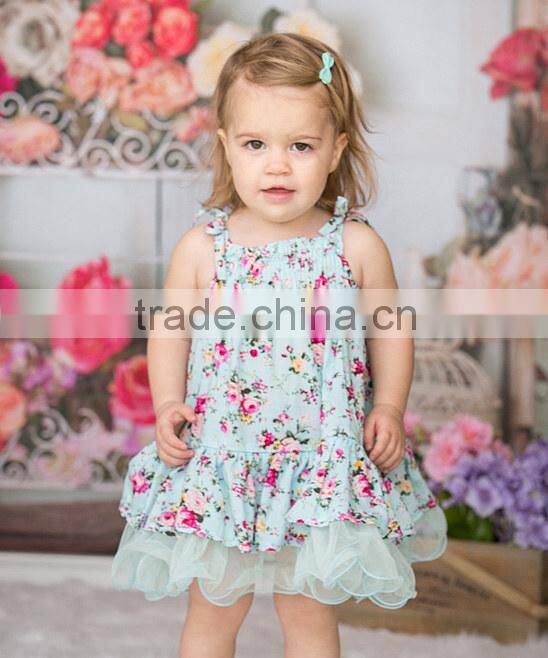 2016 New Arrival Cotton floral Baby Summer Girls Dress