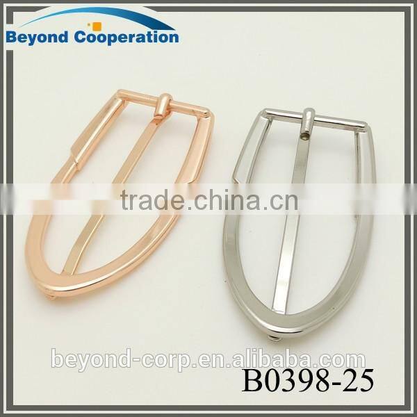 High-class lady 25mm half-ellipse gold and nickel plated pin buckle