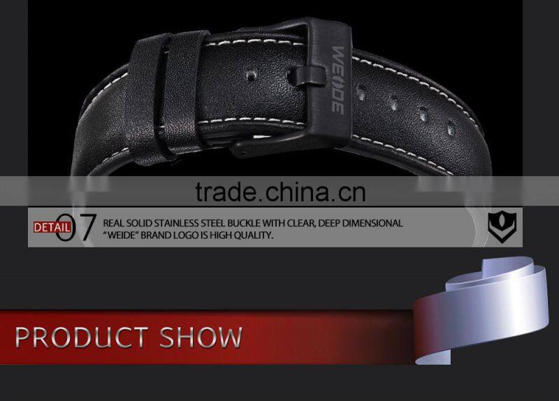 Stainless Steel Back Watch Case 316L Genuine Leather Strap Luxury Watches WEIDE WG93002 Alibaba Express