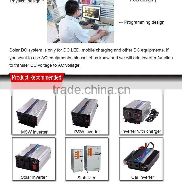 DC energy portable emergency controller pwm 10a for house use with mobile charger with battery