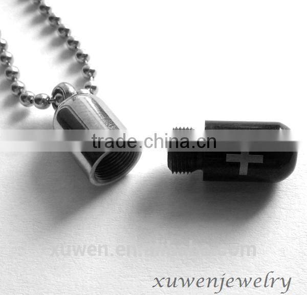 two tone IPB stainless steel vial jewelry for cremation ashes