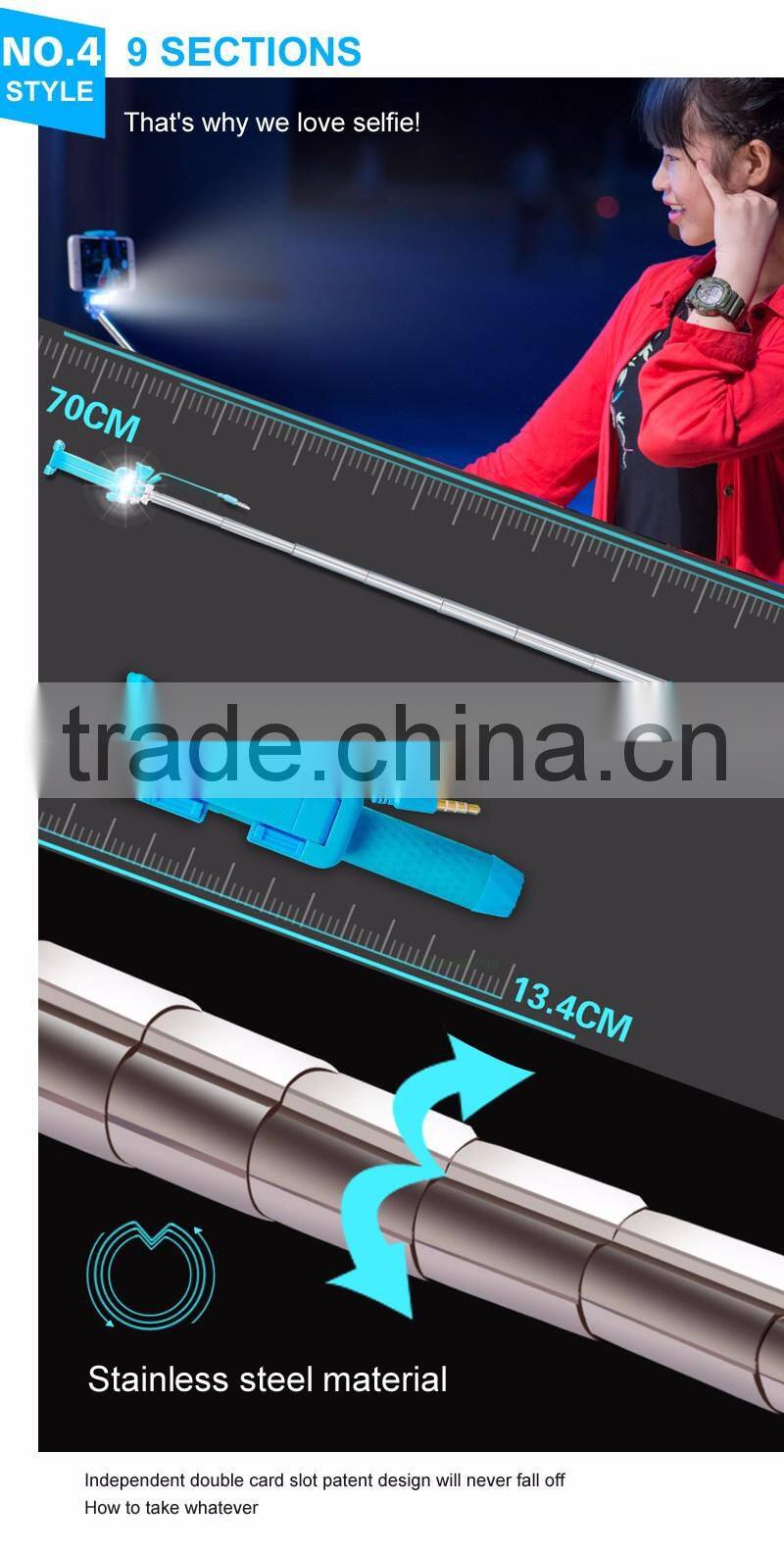 2015 hot sell osaka hockey stick selfie light with bluetooth speaker selfie for mini segway for iPhone android