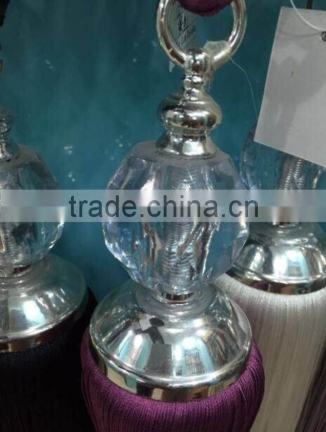 Home decor curtain accessories polyester material big glass beads tieback tassel for curtains