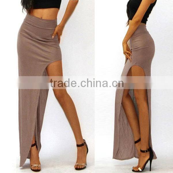 2015 HOT Women's Lady High Waist Side Open Leg Slit Long Maxi Dress Pencil Skirt