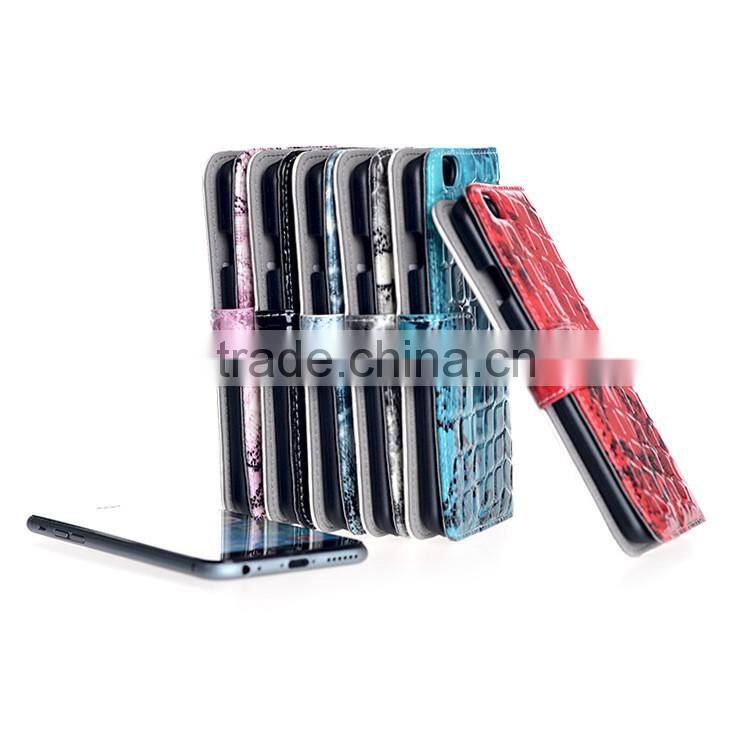 2016 fashion trend shenzhen factory card slots wallet crocodile phone covers for iphone 6/6s