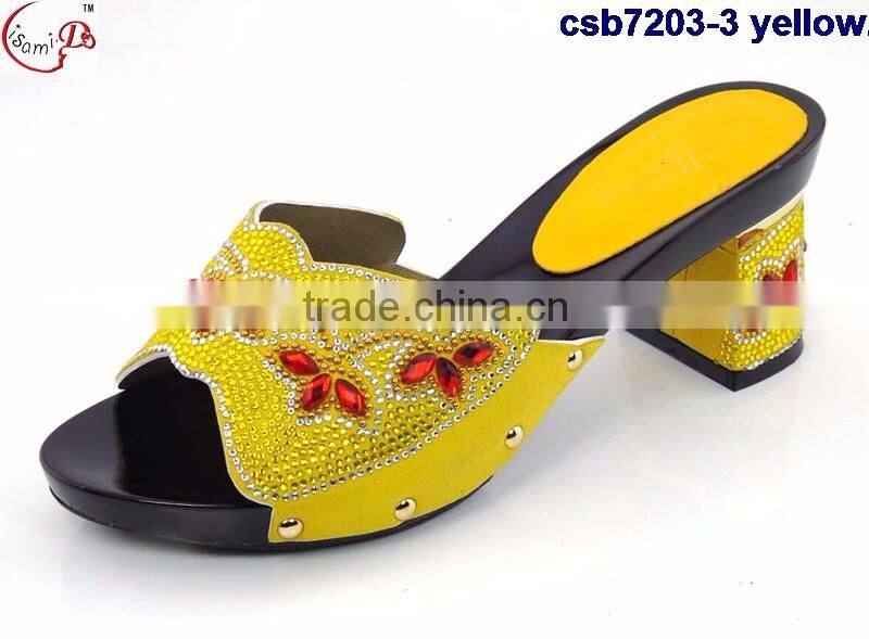 csb7203 black red yelllow blue shining material women shoes for party evening Italy shoes matching purse fashion single shoes
