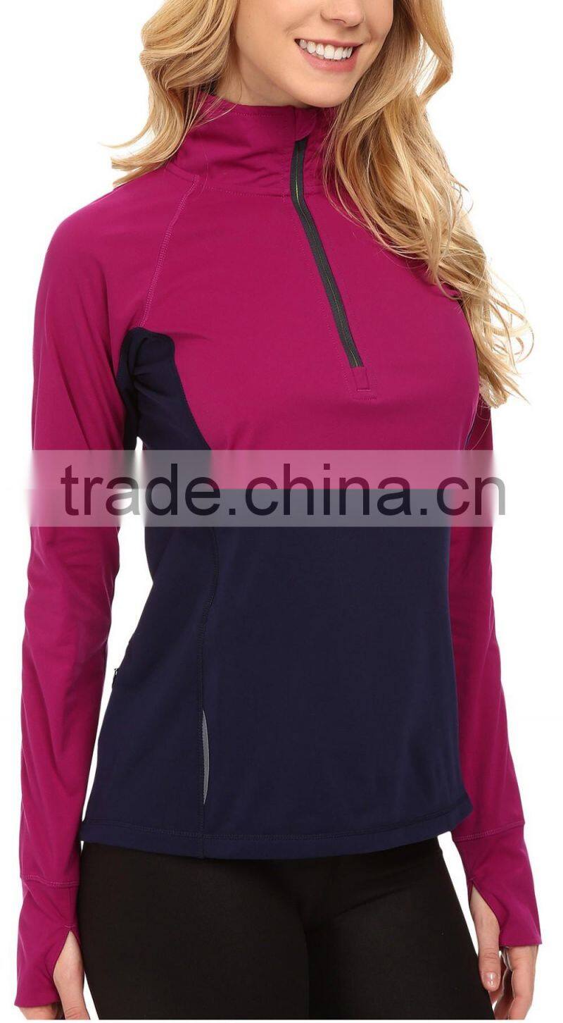 Ramax Custom Women Stand Collar Half Zip Pullover Running Jacket