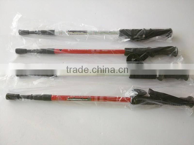 aluminum 3 sections telescopic adjustable hiking trekking pole nordic walking stick
