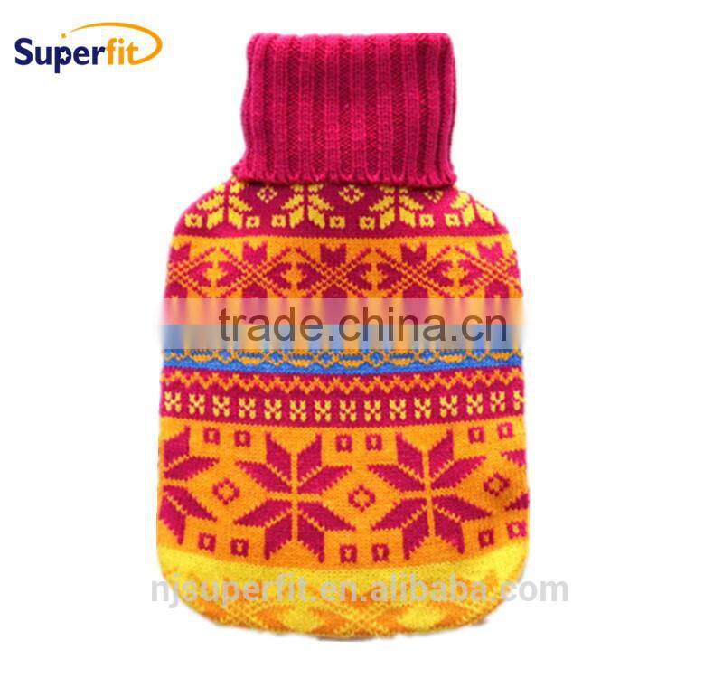 Knitted hot water bottle cover Christmas Deer