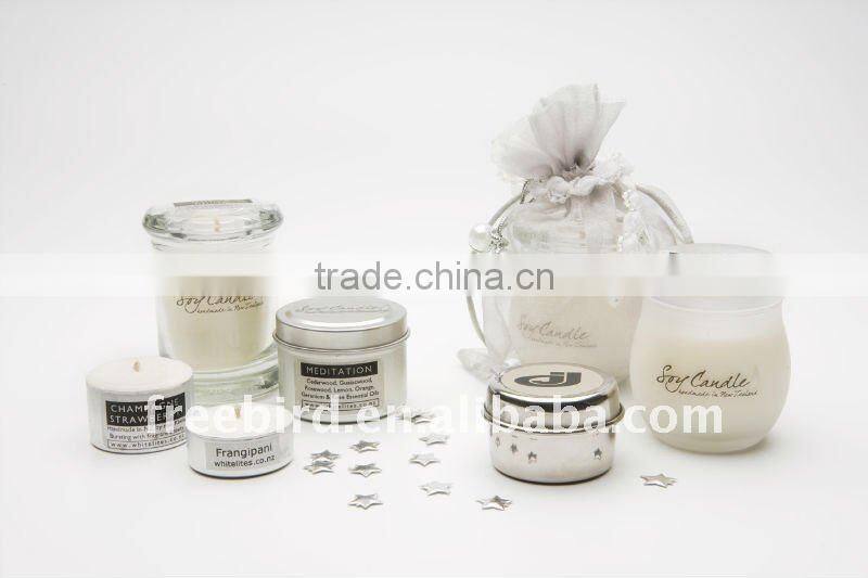 Natural Soy Candle in glass cup with box