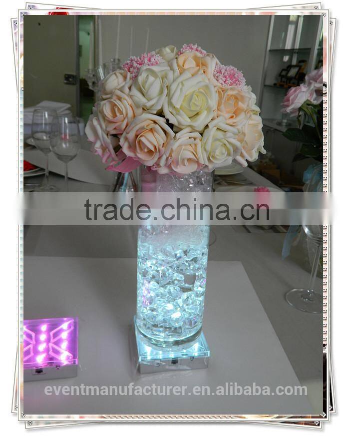New square color changing led centerpiece light office table decoration