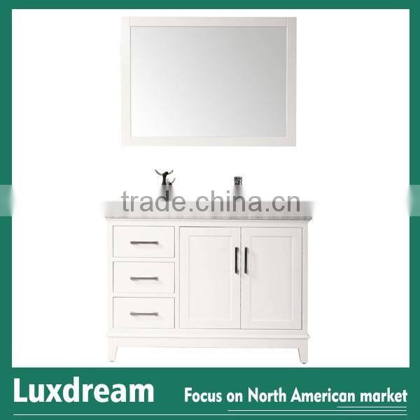 60'' bathroom vanity cabinet with white carrara marble top