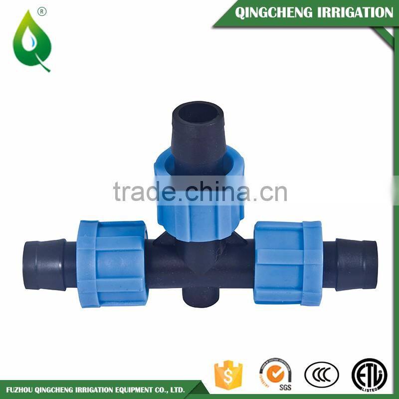 Drip Irrigation Blue Lock Tee for Tape